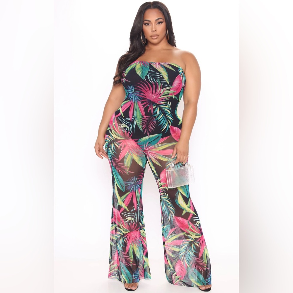 Mesh Jumpsuit - Plus Size